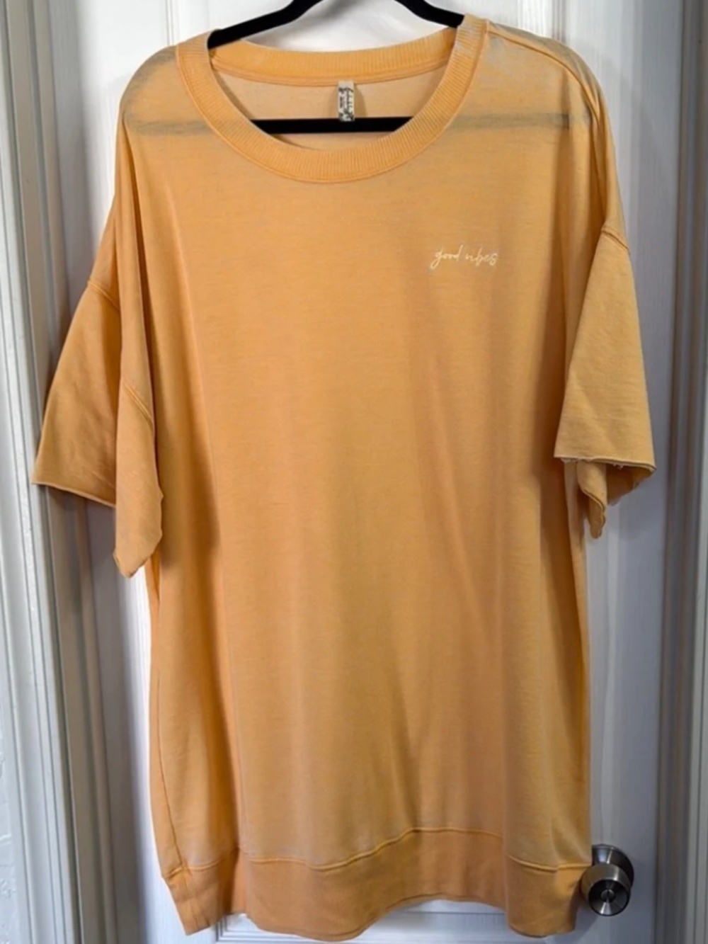 Free People Intimately "Good Vibes" Orange Short Sleeve T-Shirt Dress Size S